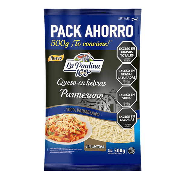 Queso Hebras Parmesano x 500 gr. - La Paulina