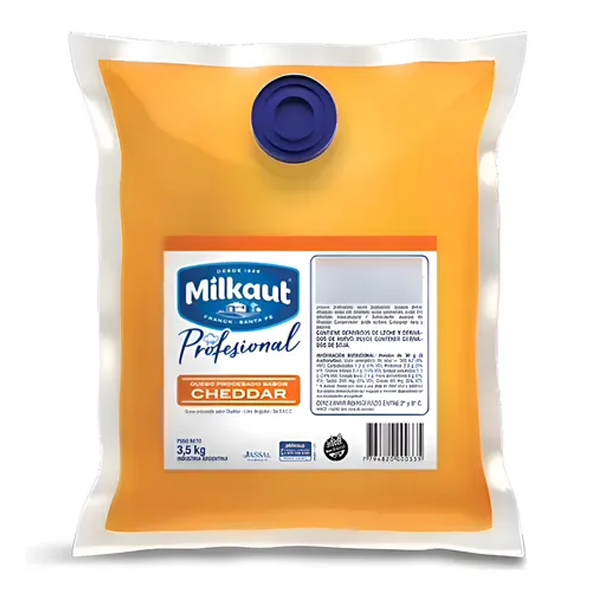 Cheddar liquido pouch x 3.5 kg - Milkaut (2)
