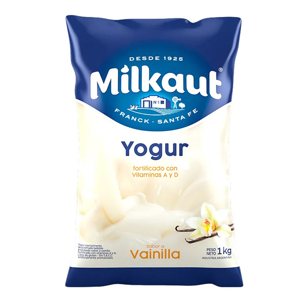 Yogur entero vainilla x 900gr - Milkau*