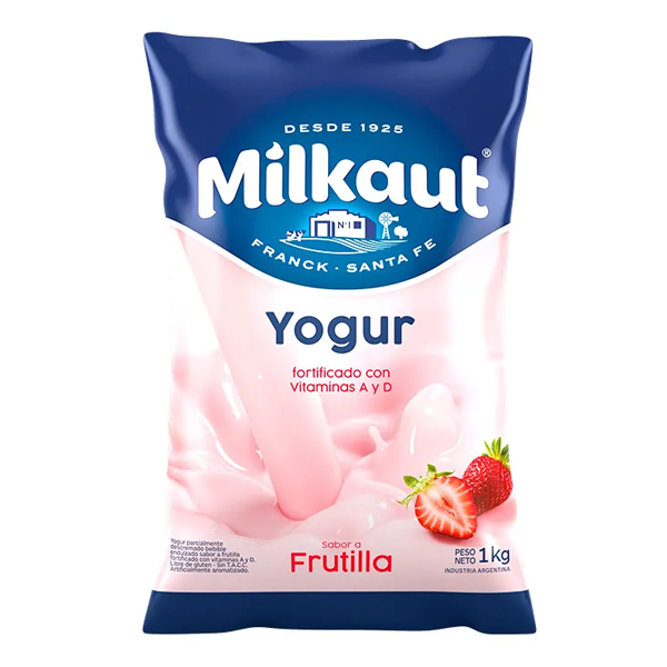 Yogur Entero Frutilla x 900 gr. - Milkau*