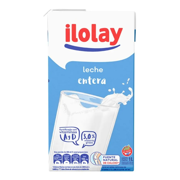 Leche Larga Vida Ilolay 12 x 1 lt *