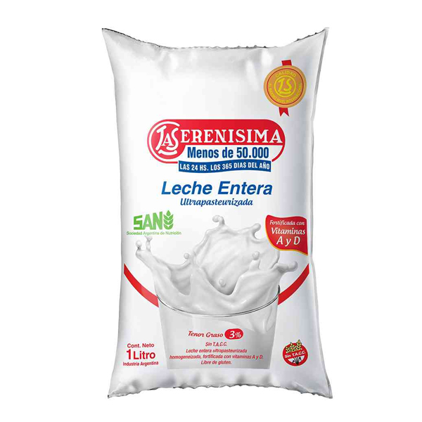 Leche LS Ent Sachet x 1lt *