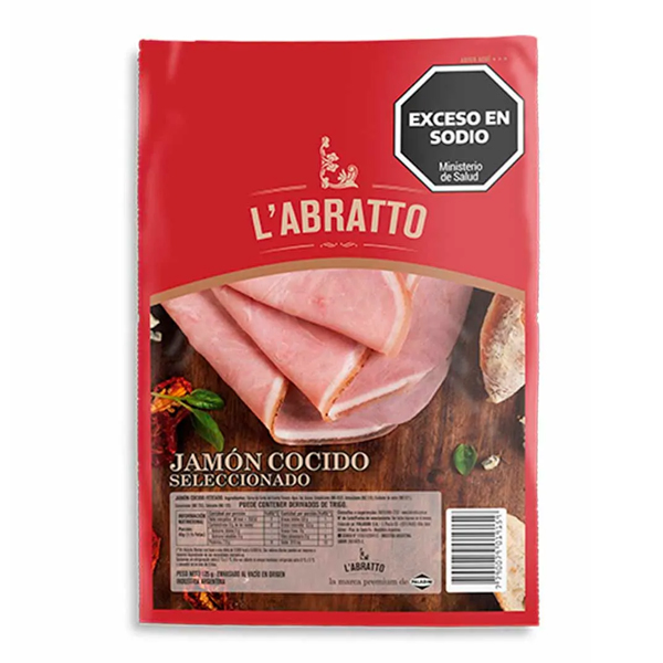 Jamon Coc. doble fuego Fet. a/v x 125 gr. - L´abratto