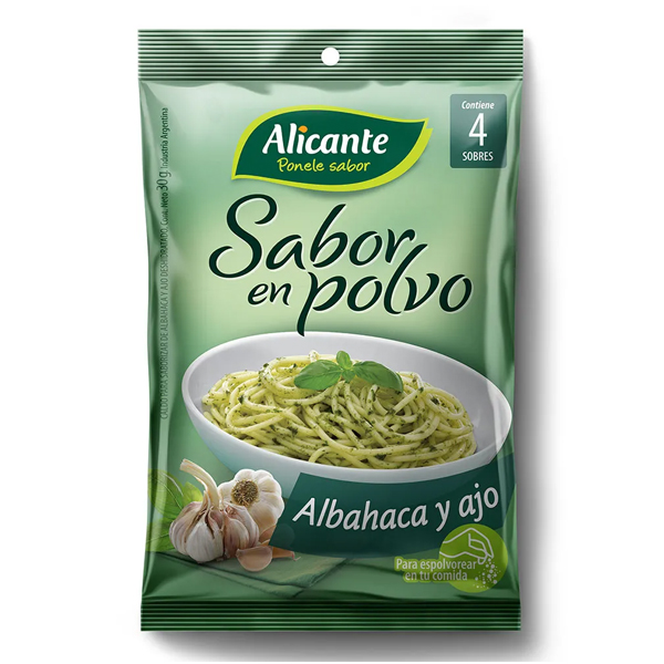 Saboriz. Polvo Albahaca Ajo Alicante x 7.5 gr.(12)