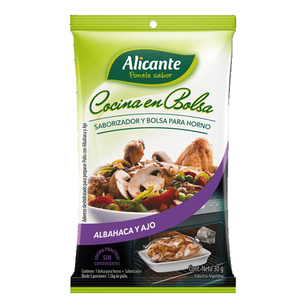 Cocina en Bolsa Albahaca y Ajo Alicante x 30 gr.