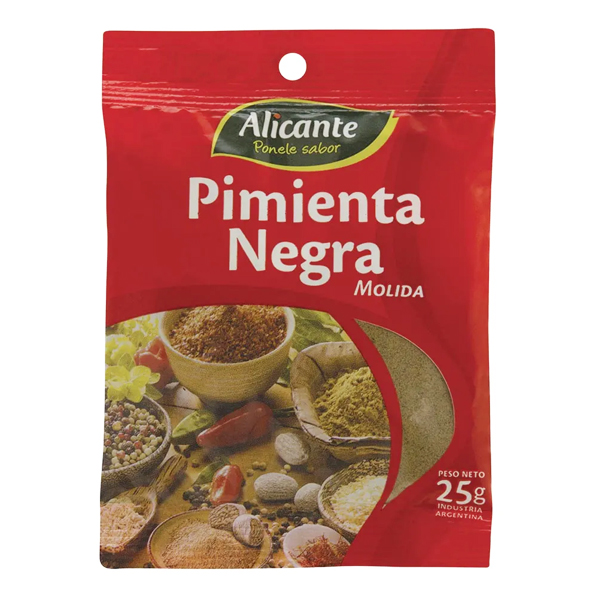Pimienta Negra Molida Alicante x 25 gr.