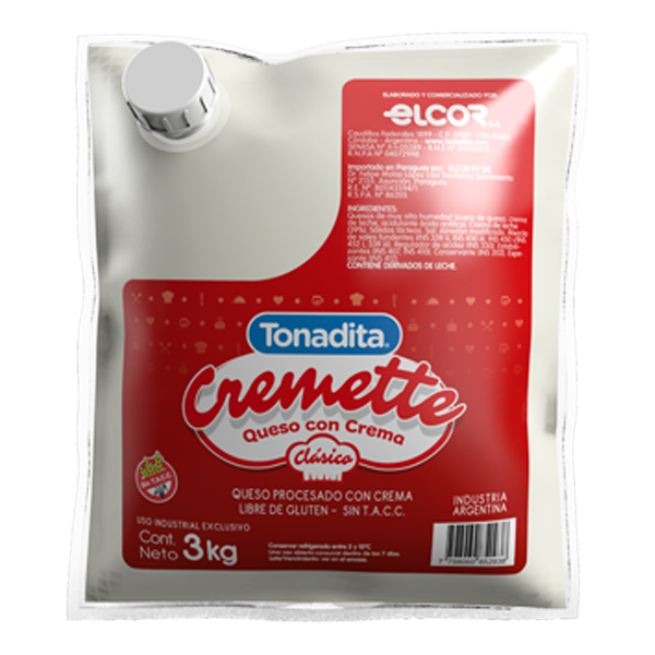 Queso Cremette Clasico x 3 kg. - Tonadita