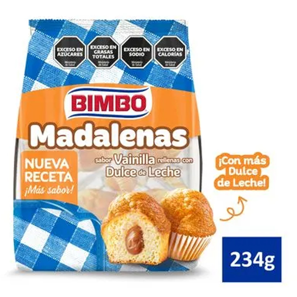 Madalenas Vainilla Rellena 1p 234g FLOW BIMBO