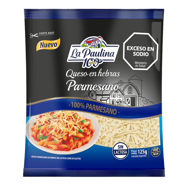 Queso Hebras Parmesano x 125 gr. - La Paulina