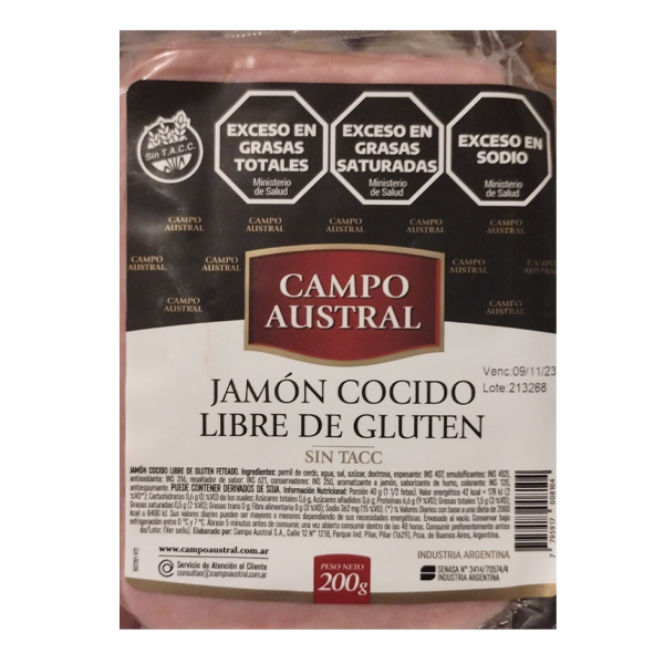 Jamon Coc.Natural Fet. a/v x 200 gr. - Campo Austral (10)