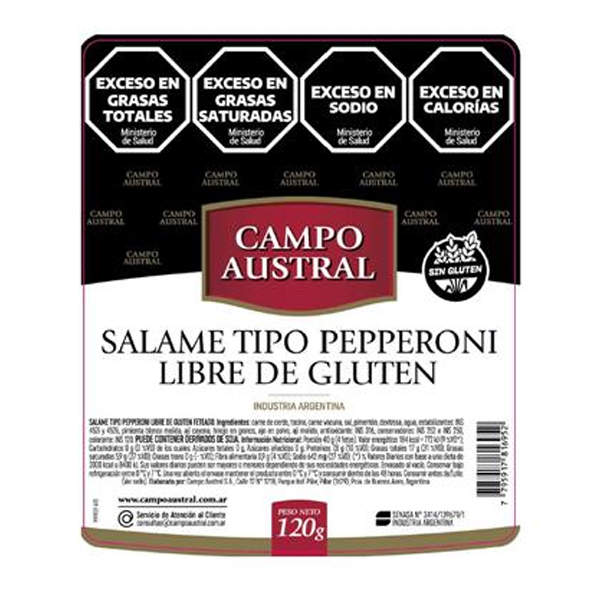 Salame Tipo Pepperoni Fet. a/v x 120 gr. - Campo Austral (10)