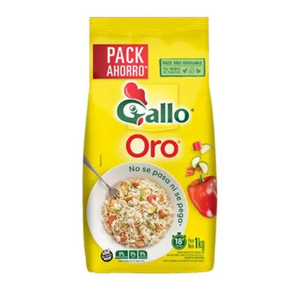 Arroz Gallo Oro Bolsa x 1 Kg (10)