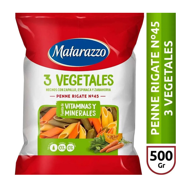 Penne 3 Veg. Rayado x 500 gr. - Matarazzo (15)