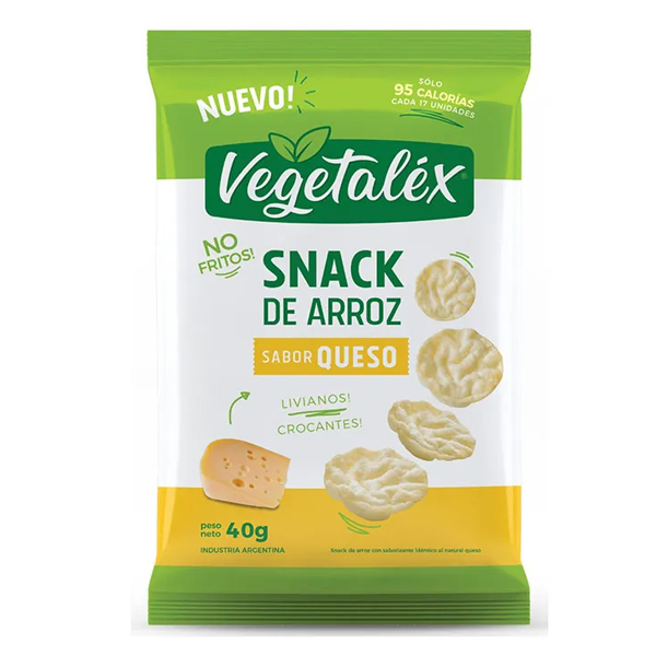 Snack de Arroz sabor Queso x 40gr. - Vegetalex (30)